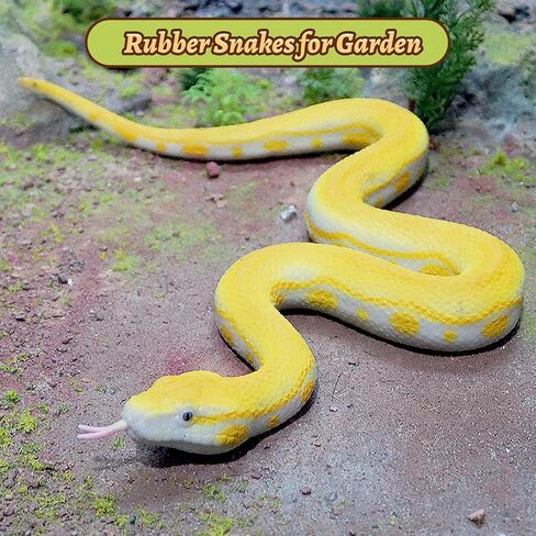 LRCXL Realistic Fake Snakes Toy Soft Rubber Snakes to Keep Birds Away - Rattlesnake Toys for Garden Props to Keep Birds Away, Scare Squirrels, Mice, Pranks Halloween Decoration Props in Saudi Arabia