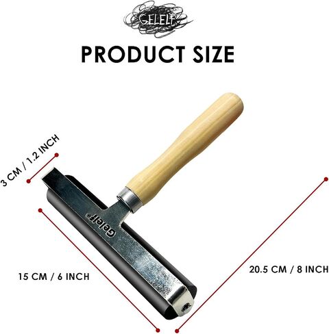 GELELF Smooth Peeling Brayer Roller - Wood Hand Roller Rollers Ink Roller Tape Roller for Gluing Taping Gel Printing Inking Block Printmaking Stamping Scrapbooks (#5: 3 Inch (8CM)) in Saudi Arabia