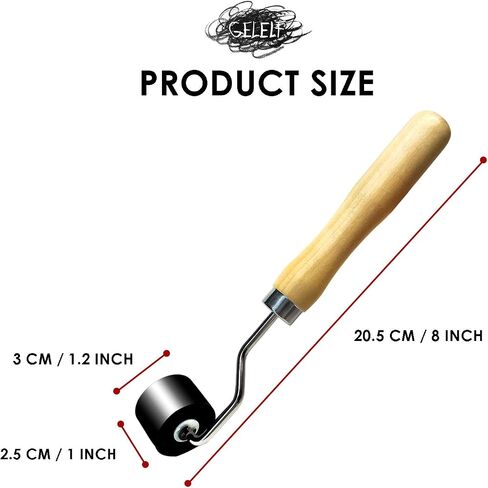 GELELF Smooth Peeling Brayer Roller - Wood Hand Roller Rollers Ink Roller Tape Roller for Gluing Taping Gel Printing Inking Block Printmaking Stamping Scrapbooks (#5: 3 Inch (8CM)) in Saudi Arabia