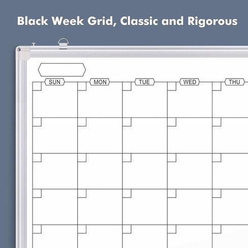 Dry Erase Calendar Whiteboard for Wall, 24 x 18 Inches Magnetic Monthly White Board Calendar, Aluminum Frame Planner WhiteBoard with Markers, Eraser, Magnets in Saudi Arabia