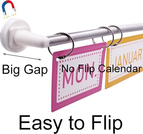 Yyst Classroom Flip Malendar Holder Bulletin Board Flip Holdar Holder Classe Cards Bards (لا يوجد تقويم - قضيب مغناطيسي -1) in Kuwait