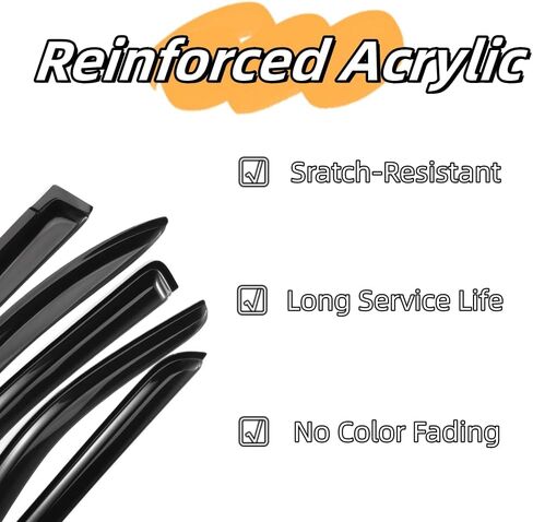 94259 Sunproof Waterproof Side Window Wind Deflector, 4pcs Protective Replacements Rain Guards Set, Window Visor fit for 2000-2005 Buick Lesabre in Kuwait