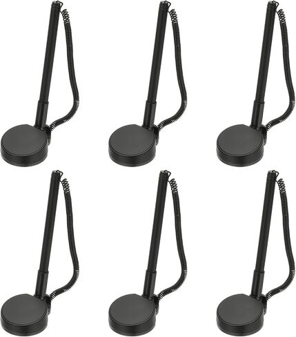 Patikil 6pcs قلم آمن مع سلسلة لاصق وحامل القلم الأمني ​​، ومكافحة الاستقبال أقلام سطح المكتب قلم الأسود الحبر الملؤلات لمكتب مكتب مكان العمل لوازم المنزل ، قاعدة مسطحة ، أخضر in Kuwait