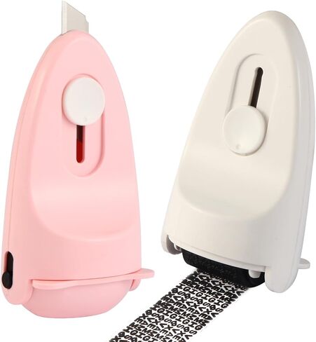 Wide Identity Theft Protection Roller Security Stamp 2Packs - Guard Your ID Well, Built-in Cutter & Unique Flip Cover, Compact Privacy Safety Tool for Document, Mail, etc. (BU/PU) in Kuwait