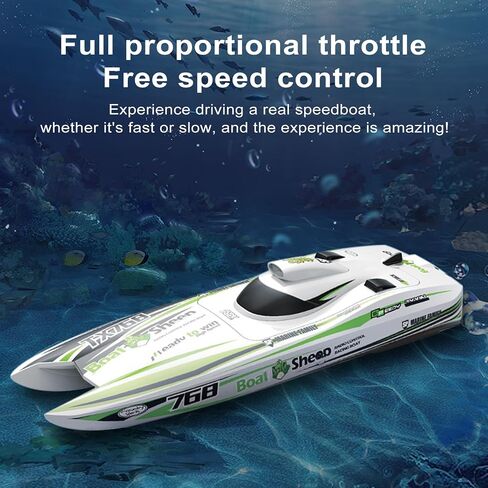 GoolRC Remote Control Boat 2.4GHz High Speed 30km/h Brushless Turbojet Speedboat Remote Control Ship Cooling Waterproof Low Battery/Over Distance Reminder 2 Battery in Saudi Arabia