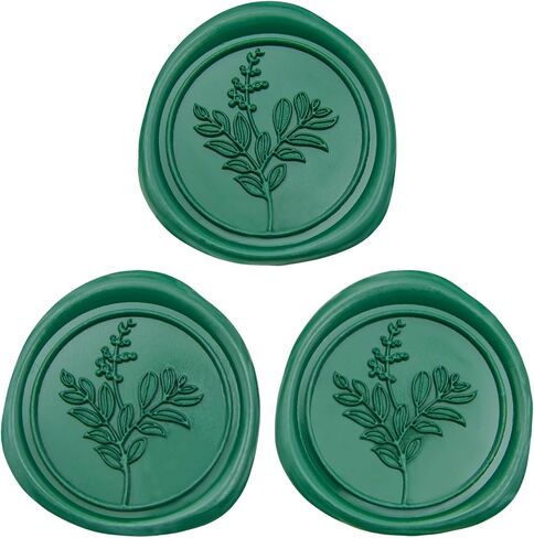 60 Pcs Emerald Green Wax Seal Stickers, Wedding Invitation Accessories Envelope Stickers - Self Adhesive Envelope Seals, Peferct for Invitation, Gift Box Craft Wrapping, Christmas Cards Decor in Kuwait