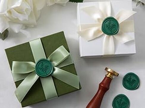 60 Pcs Emerald Green Wax Seal Stickers, Wedding Invitation Accessories Envelope Stickers - Self Adhesive Envelope Seals, Peferct for Invitation, Gift Box Craft Wrapping, Christmas Cards Decor in Kuwait