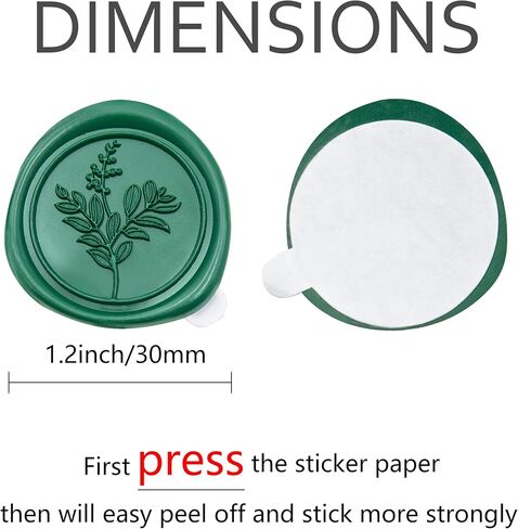 60 Pcs Emerald Green Wax Seal Stickers, Wedding Invitation Accessories Envelope Stickers - Self Adhesive Envelope Seals, Peferct for Invitation, Gift Box Craft Wrapping, Christmas Cards Decor in Kuwait