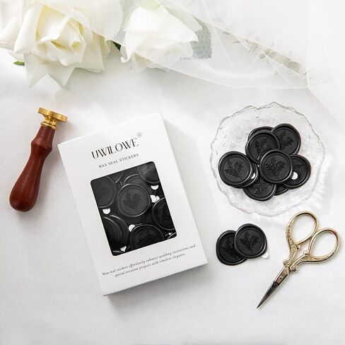 60 Pcs Emerald Green Wax Seal Stickers, Wedding Invitation Accessories Envelope Stickers - Self Adhesive Envelope Seals, Peferct for Invitation, Gift Box Craft Wrapping, Christmas Cards Decor in Kuwait