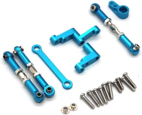 Steering Assembly, Tie Rod, Servo Arm Kit, Metal Upgrade Spare Parts Accessories for Hyper Go H16BM H16GT H16DR H16PL MJX 16207 16208 16209 16210 H16 1/16 Model RC Car (Red) in Saudi Arabia