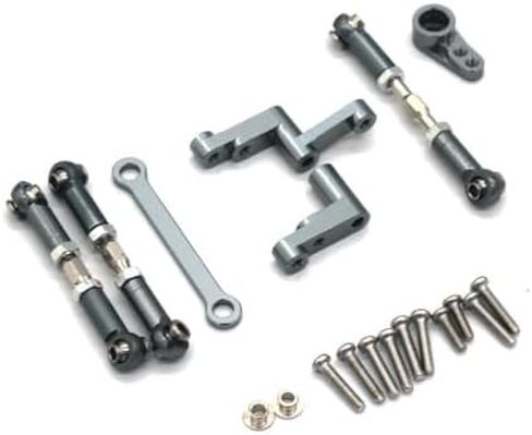 Steering Assembly, Tie Rod, Servo Arm Kit, Metal Upgrade Spare Parts Accessories for Hyper Go H16BM H16GT H16DR H16PL MJX 16207 16208 16209 16210 H16 1/16 Model RC Car (Red) in Saudi Arabia