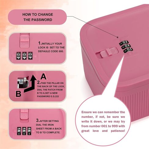 Small Lock Box for Medication Safe, 2L Medicine Lockable Storage Box with Code for First Aid Kits, Phone Lock Box Food Lock Box with Locking Lid for Home Fridge Freezer/Office Personal Items in Saudi Arabia