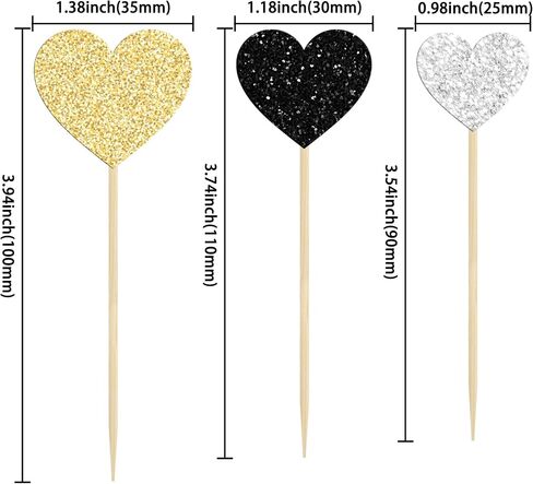 Gyufise 30Pcs Heart Cupcake Toppers Red Glitter Sweet Love Heart Cupcake Pick Decorations Valentine's Day Cake Decorations for Wedding Engagement Bridal Shower Birthday Party Cake Decorations Supplies in Saudi Arabia