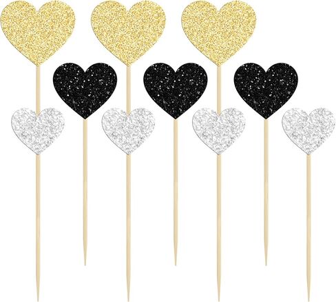 Gyufise 30Pcs Heart Cupcake Toppers Red Glitter Sweet Love Heart Cupcake Pick Decorations Valentine's Day Cake Decorations for Wedding Engagement Bridal Shower Birthday Party Cake Decorations Supplies in Saudi Arabia