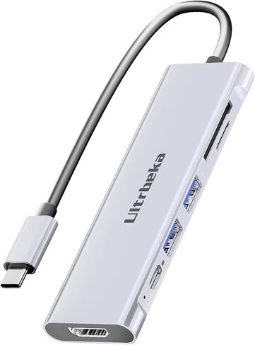 USB C Hub, 7in1 USBC Hub, 4K HDMI Multiport Adapter, TF/SD Card Reader, 2×Powered USB-A 3.0 5Gbps, 100W PD, Dongle Adapter, USB-C Extender Compatible for Type C Ports Laptop,MacBook Pro/Air in Saudi Arabia