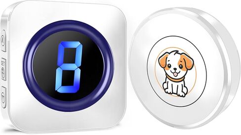 SURFOU Dog Door Bell for Dogs Go Outside Wireless Doggie Door Bell for Dog Puppy Training 2 Transmitters 2 Receivers Dog Doorbell with 55 Ringtones 5 Adjust Volume Levels LED Flash IP55 Waterproof in Saudi Arabia