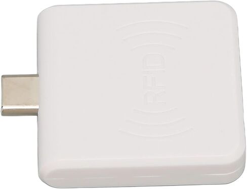 Card Reader, Credit Card Reader Type C Interface ID Mobile Phone Card Reader 125Khz Portable Smart Card Reader (White) in Saudi Arabia
