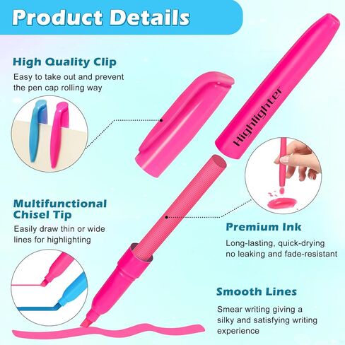 V-Opitos 30 Pack Yellow Highlighters, No Bleed Highlighters, Bright Highlighters with Soft Chisel Tips, Ideal for Office and School Supplies in Saudi Arabia