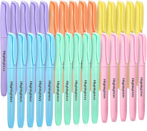 V-Opitos 30 Pack Yellow Highlighters, No Bleed Highlighters, Bright Highlighters with Soft Chisel Tips, Ideal for Office and School Supplies in Saudi Arabia