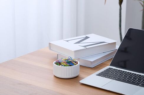 Mondern Concrete Paper Clip Holder for Desk - Charcoal Black Fluted Paperclip Holder - Sturdy Paper Clip Dispenser Organizer - Binder Clip Holder - Minimalist & Modern Industrial Aesthetics to Office in Saudi Arabia