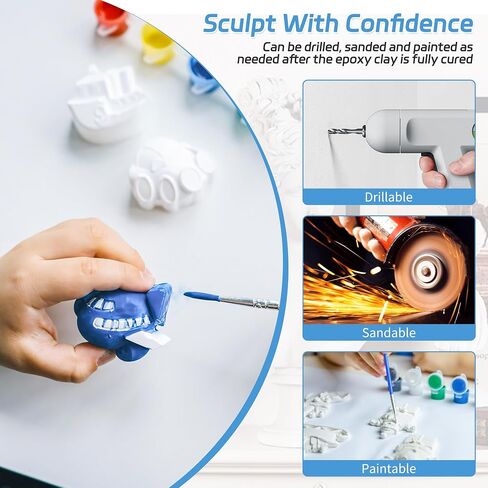 Epoxy Putty Sculpt Clay, 2 Part (A & B) High Adhesive Modeling Compound for Sculpting Modeling Building Repairing Self-Hardening Epoxy Clay Sculpt Pool Putty Repairs Metal Wood Tile Ceramics (Natural) in Saudi Arabia