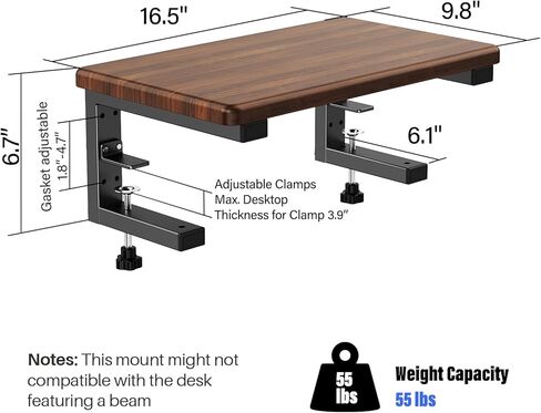 3 في 1 مشبك متعدد الاستخدامات على رف تمديد المكتب ، منظم مكتب سطح المكتب ، 16.5 "، منظم الجرف المكتبي الثقيل القابل للتعديل للمرت in Kuwait