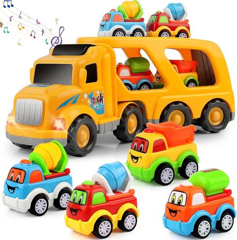 Carrier Truck Toddler Toys Car: Transport Toy for 1 2 3 4 Year Old Boys Girls 18 Month 5-in-1 Kid Playset Gifts for Preschool Birthday Christmas in Saudi Arabia