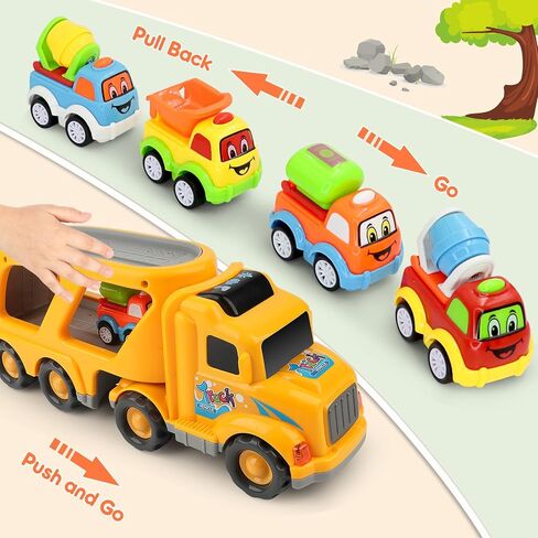 Carrier Truck Toddler Toys Car: Transport Toy for 1 2 3 4 Year Old Boys Girls 18 Month 5-in-1 Kid Playset Gifts for Preschool Birthday Christmas in Saudi Arabia