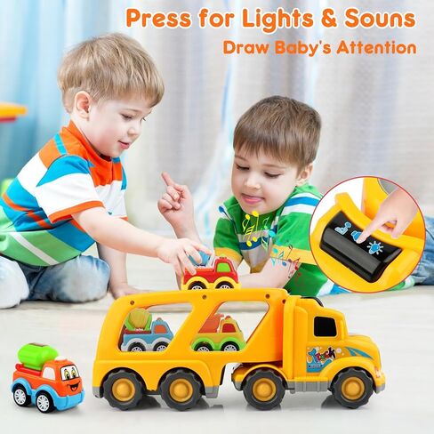 Carrier Truck Toddler Toys Car: Transport Toy for 1 2 3 4 Year Old Boys Girls 18 Month 5-in-1 Kid Playset Gifts for Preschool Birthday Christmas in Saudi Arabia