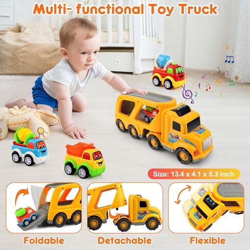Carrier Truck Toddler Toys Car: Transport Toy for 1 2 3 4 Year Old Boys Girls 18 Month 5-in-1 Kid Playset Gifts for Preschool Birthday Christmas in Saudi Arabia