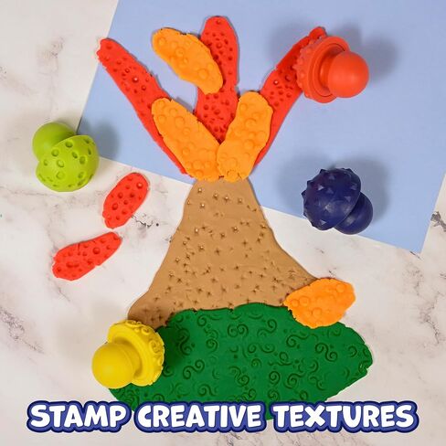 READY 2 LEARN Paint and Dough Mushroom Stampers - Set of 4 - Ages 2+ - Easy to Grip Arts and Crafts Tools for Kids - DIY Patterns and Textures in Saudi Arabia