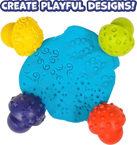 READY 2 LEARN Paint and Dough Mushroom Stampers - Set of 4 - Ages 2+ - Easy to Grip Arts and Crafts Tools for Kids - DIY Patterns and Textures in Saudi Arabia