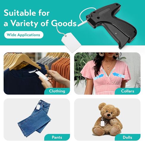 Clothing Label Gun,Standard Retail Price Tag Labeling Gun Kit,Having 5 Needles, 1000 Micro Fasteners,Suitable for Store,Warehouse,Consignment,Yard Sale,etc.(Black-1) in Kuwait