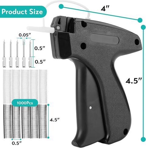 Clothing Label Gun,Standard Retail Price Tag Labeling Gun Kit,Having 5 Needles, 1000 Micro Fasteners,Suitable for Store,Warehouse,Consignment,Yard Sale,etc.(Black-1) in Kuwait