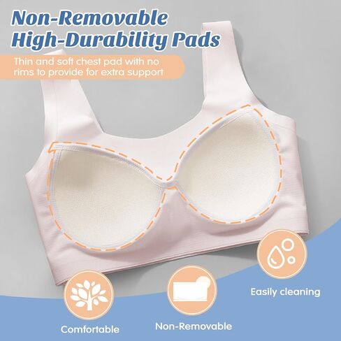 Phennie's Girls Sports Bra Training Bras Wireless Light Padded Bralette in Saudi Arabia