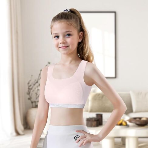 Phennie's Girls Sports Bra Training Bras Wireless Light Padded Bralette in Saudi Arabia