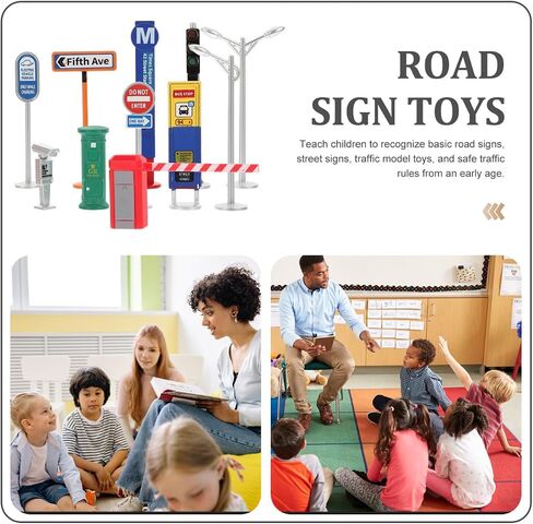 TOYANDONA 1 Set Traffic Barricade Model Traffic Light Toy Street Road Signs Playset Road Signs Game Mini Cones Toy Road Signs Mini Road Cones Cognition Toys Traffic Sign Toys for in Kuwait