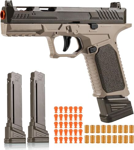 Toy Gun, Soft Bullet Pistol Toy, Toy Foam Blaster with 40 Soft Bullets, Shell Ejecting Toy Gun, Shooting Game Educational Toys for Boys & Girls Age 8+ (Black) in Saudi Arabia
