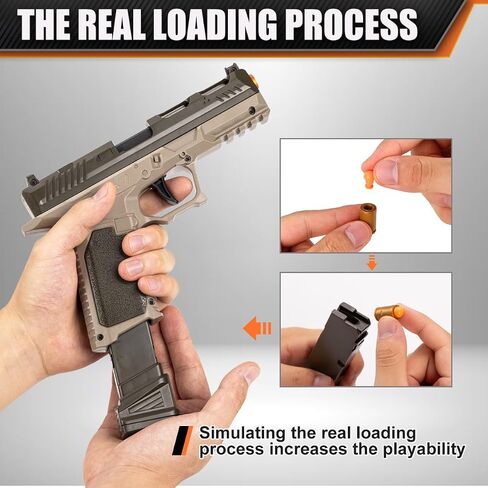 Toy Gun, Soft Bullet Pistol Toy, Toy Foam Blaster with 40 Soft Bullets, Shell Ejecting Toy Gun, Shooting Game Educational Toys for Boys & Girls Age 8+ (Black) in Saudi Arabia