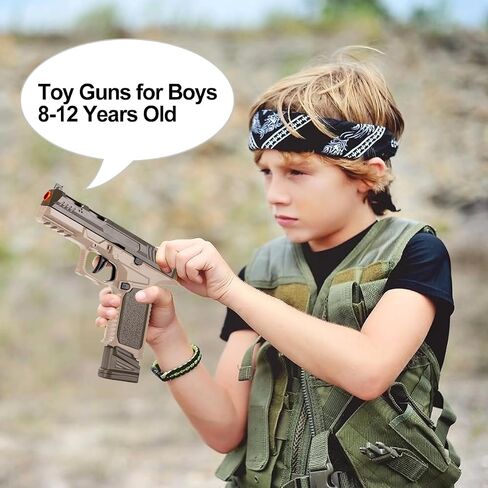 Toy Gun, Soft Bullet Pistol Toy, Toy Foam Blaster with 40 Soft Bullets, Shell Ejecting Toy Gun, Shooting Game Educational Toys for Boys & Girls Age 8+ (Black) in Saudi Arabia