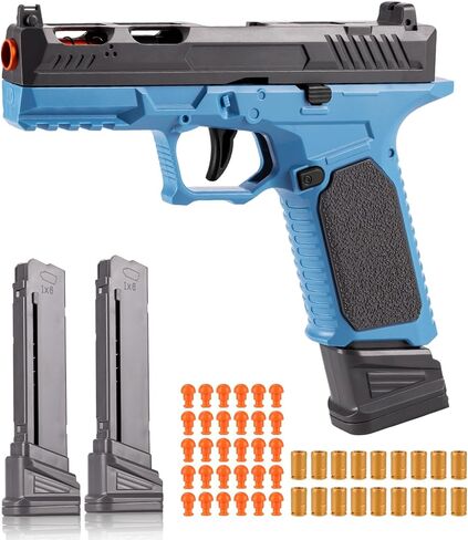 Toy Gun, Soft Bullet Pistol Toy, Toy Foam Blaster with 40 Soft Bullets, Shell Ejecting Toy Gun, Shooting Game Educational Toys for Boys & Girls Age 8+ (Black) in Saudi Arabia