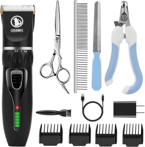 عرض الكلب الكلب كليبرز اللاسلكي الكلب مجموعة كليبرز كليبرز احتراف قابلة للفصل مع 4 أدلة مشط ، انخفاض ضوضاء الحيوانات الأليفة clippers أدوات الاستمالة للحيوانات الأليفة للكلاب قطط الحيوانات الأليفة in Kuwait