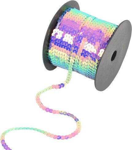 Flat Sequin Strip, 6mm String Metallic Sequin Strand, Multicolor, 100 Yards in Kuwait