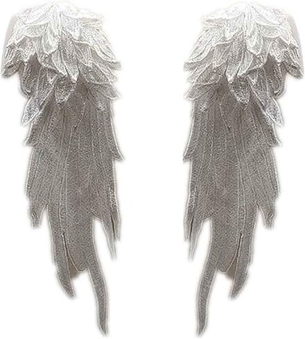 1 Pair Angel Wings Embroidered Patches Neckline Trim Applique Sewing On Lace Patches DIY Crafts in Saudi Arabia