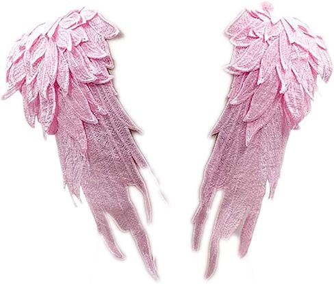 1 Pair Angel Wings Embroidered Patches Neckline Trim Applique Sewing On Lace Patches DIY Crafts in Saudi Arabia
