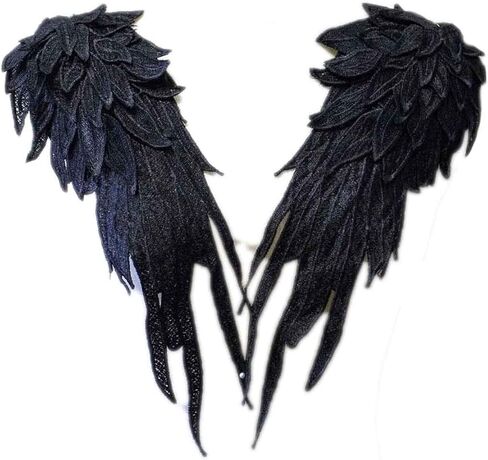 1 Pair Angel Wings Embroidered Patches Neckline Trim Applique Sewing On Lace Patches DIY Crafts in Kuwait