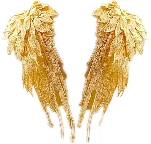 1 Pair Angel Wings Embroidered Patches Neckline Trim Applique Sewing On Lace Patches DIY Crafts in Saudi Arabia