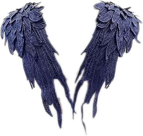 1 Pair Angel Wings Embroidered Patches Neckline Trim Applique Sewing On Lace Patches DIY Crafts in Saudi Arabia