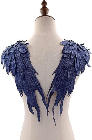 1 Pair Angel Wings Embroidered Patches Neckline Trim Applique Sewing On Lace Patches DIY Crafts in Saudi Arabia