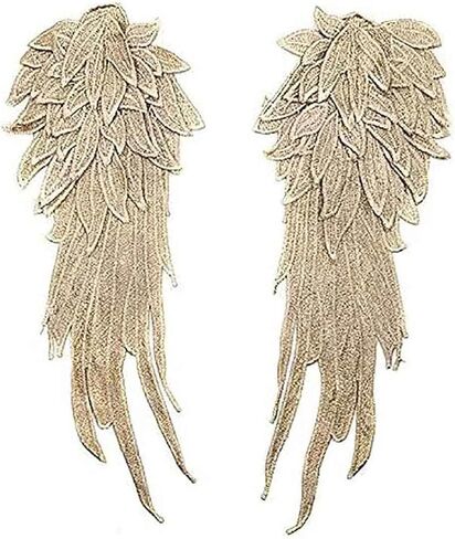 1 Pair Angel Wings Embroidered Patches Neckline Trim Applique Sewing On Lace Patches DIY Crafts in Saudi Arabia